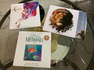 Disney Vinyl Records - Little Mermaid,  Lion King & Aladdin