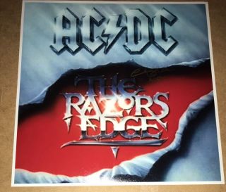 Signed Chris Slade Ac/dc 12x12 The Razors Edge Photo Rare Authentic Angus Young