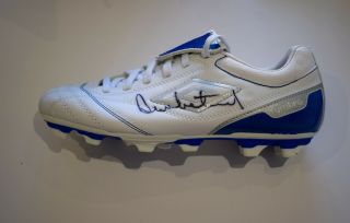 Dennis Mortimer Signed Autograph Football Boot Aston Villa Aftal Memorabilia