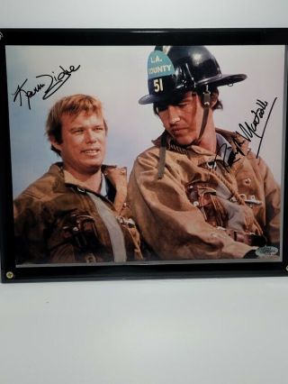 Randolph Mantooth Kevin Tighe Emergency Signed 8x10 Picture Photo Autograph