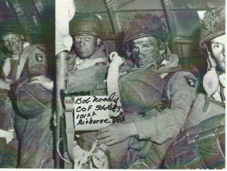 Bob Noody Signed Photo Ww Ii D - Day 101st Airborne F Company Auto World War 2