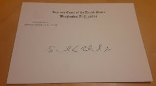Supreme Court Justice Samuel A.  Alito Jr.  Hand Signed Autographed Business Card