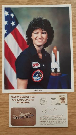 Sally K Ride Nasa Photo And Signed Postal Cover First Woman Astronaut In Space