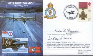 Js50 43/5 Wwii Op Chastise Raf Dambuster 617 Cover Signed Feneron,  Heal Dfm