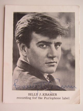 Billy J Kramer Autograph Signed Parlophone Promo Photograph