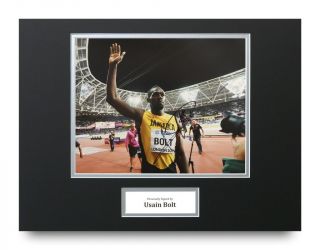 Usain Bolt Signed 16x12 Photo Display Olympic Sprint Autograph Memorabilia,