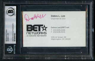 Debra Lee Signed Autograph Auto Bet Networks Ceo Business Card Bas Slabbed