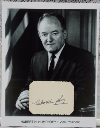 Hubert Humphrey Autograph Vice President Lyndon Johnson Minnesota Senator Mayor