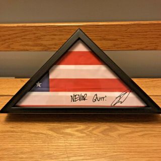 Robert O’neill Signed Autographed American Flag Display - Psa Itp