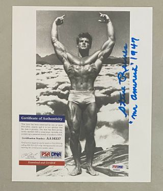 Steve Reeves " 1947 Mr America " Signed 8x10 Photo Auto Psa/dna
