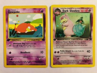 Dark Slobro First Edition With Swirl And Slowpoke First Edition