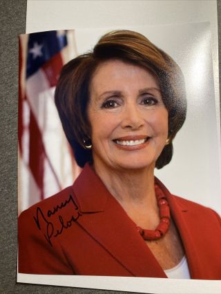 Nancy Pelosi Signed Autograph 8x10 Photo Us House Of Representatives Usa Soea