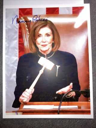Nancy Pelosi Signed Autograph 8x10 Photo Us House Of Representatives Usa Soth