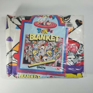 Vintage 1992 Owens Looney Tunes Twin / Full Size Blanket - Nos