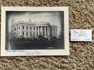 Karl Rove Signed Business Card And Vintage White House Photo