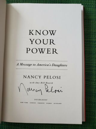 NANCY PELOSI SIGNED FIRST EDITION BOOK “KNOW YOUR POWER”/ SPEAKER of the HOUSE 3