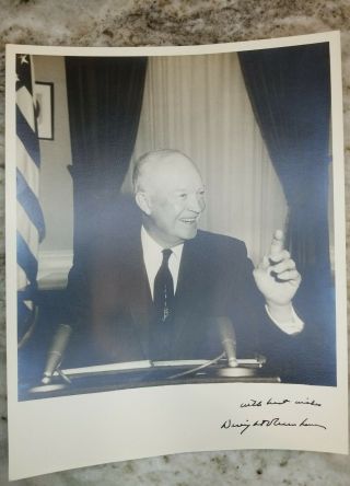 1960 Signed Photograph Dwight D.  Eisenhower With White House Letterhead