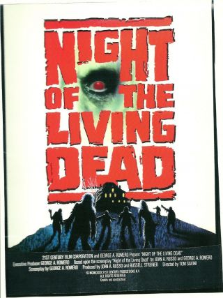 Night Of The Living Dead 1990 Screenplay Signed By John Russo