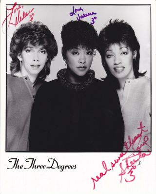 The Three Degrees Signed Promo Photo - Sheila - Helen - Valerie -