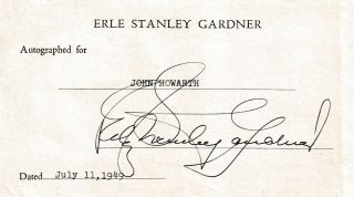 Erle Stanley Gardner – Perry Mason – Detective Fiction – Authentic Signature