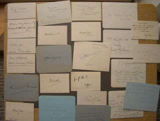 Autographs On Cards Of 19th/20th Century Writers
