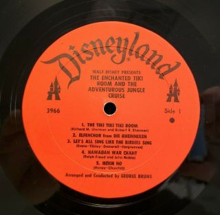 V/A - Walt Disney ' s The Enchanted Tiki Room Disneyland LP VG,  CHILDRENS w/BOOK 2