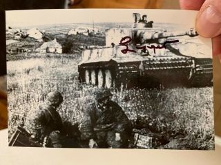 German Panzer Ace Knight’s Cross Paul Egger Signed In Tank Photo - 113 Kills