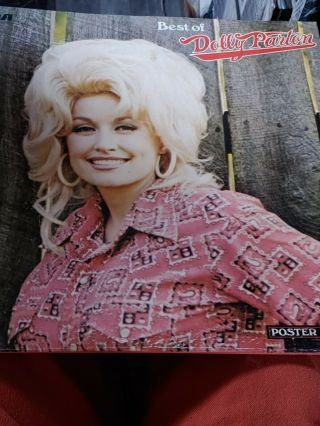 Vintage 1975 “best Of Dolly Parton” With Poster Vinyl Record Album