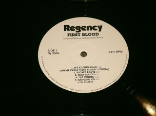 FIRST BLOOD Jerry Goldsmith Dan Hill Regency RY9505 Vinyl Soundtrack LP RAMBO 3