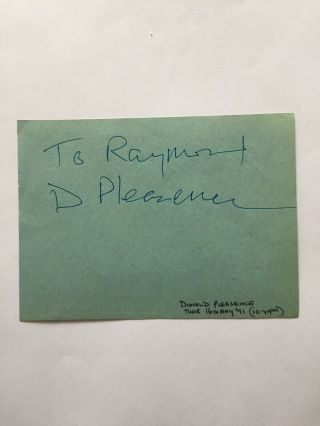 Donald Pleasence Signed Autograph Book Page,  With Polly James On The Reverse