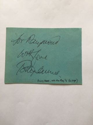 Donald Pleasence Signed Autograph Book Page,  With Polly James On The Reverse 2