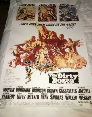 Jake Mcniece Filthy 13 Autographed Signed 26x40 The Dirty Dozen Movie Poster Dec