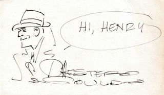 Chester Gould – Dick Tracy – Sketch – Authentic Signature