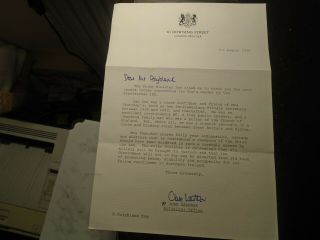 1990 Margaret Thatcher Letter Re - Murder Of Ian Gow By Ira 10 Downing St Paper