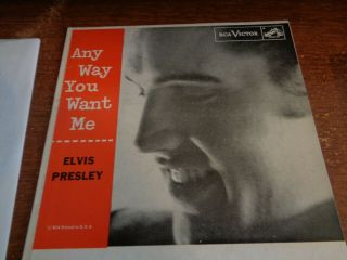 Elvis Presley,  Any Way You Want Me,  Rca Ep 965,  Rec,  Vg,  Cov,  Vg,