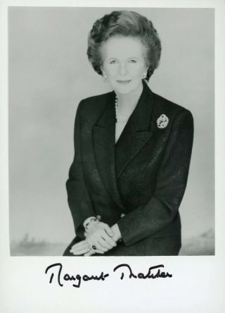 Margaret Thatcher Hand Signed 7x5 Prime Minister Promotional Photograph
