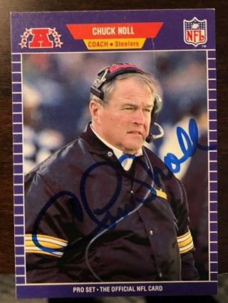 Chuck Noll Signed Autographed Football Card 1989 Pro Set