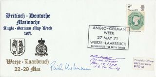 Weeze - Laarbruch Signed By Erich Hartmann Luftwaffe & Lt Col C East Usa Ace 