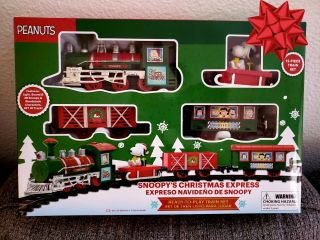 Peanuts Snoopy Holiday Christmas Express Train Set - Ready To Ship