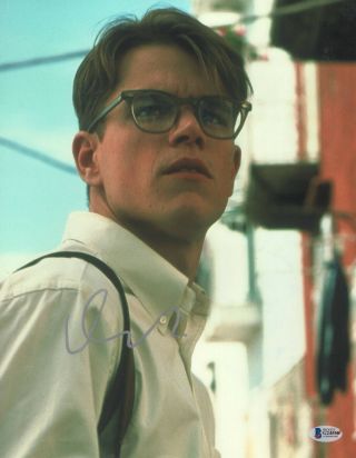 Sexy Matt Damon Signed Autographed Mr Ripley 11x14 Photo Bas Beckett 37