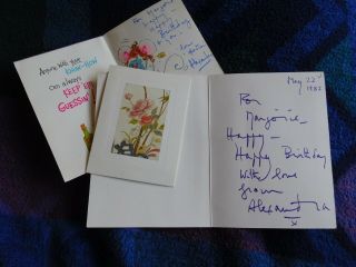 Princess Alexandra - 3 Signed Birthday Cards To Her Maid Marjorie Dawson