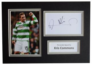 Kris Commons Signed Autograph A4 Photo Mount Display Celtic Football Aftal