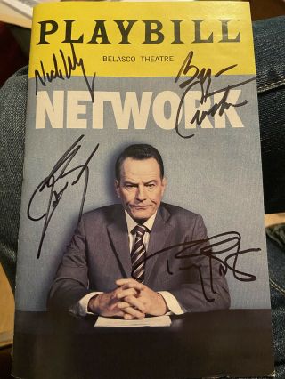 Network Broadway Playbill Signed By Bryan Cranston Tatiana Maslany & Others