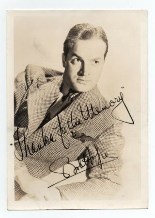 Bob Hope 1903 - 2003 American Comedian/actor.  Signed 7x5 Photo