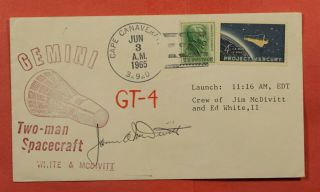 1965 Astronaut James Mcdivitt Signed Space Gt - 4 Launch Cape Canaveral Fl