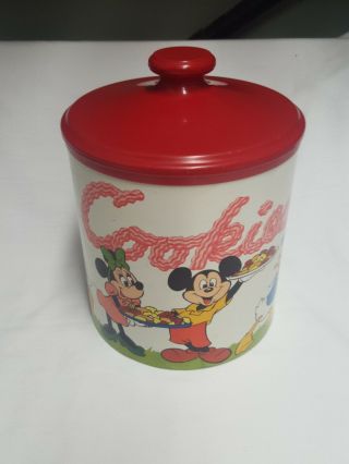 Vintage Cheinco Disney Cookie Tin Cannister Goofy Donald Minnie