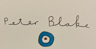 Sir Peter Blake Hand Signed 6x4 Card The Beatles Sgt Peppers Lonley Artist Art