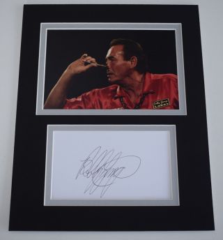 Bobby George Signed Autograph 10x8 Photo Mount Display Darts Sport Aftal