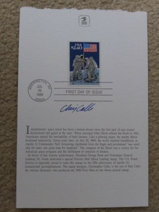 Space Stamp Designer Chris Calle Personally Autographed First Day Of Issue Card