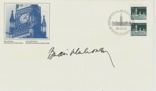 Brian Mulroney,  Prime Minister Of Canada Signed First Day Postal Cover (1989)